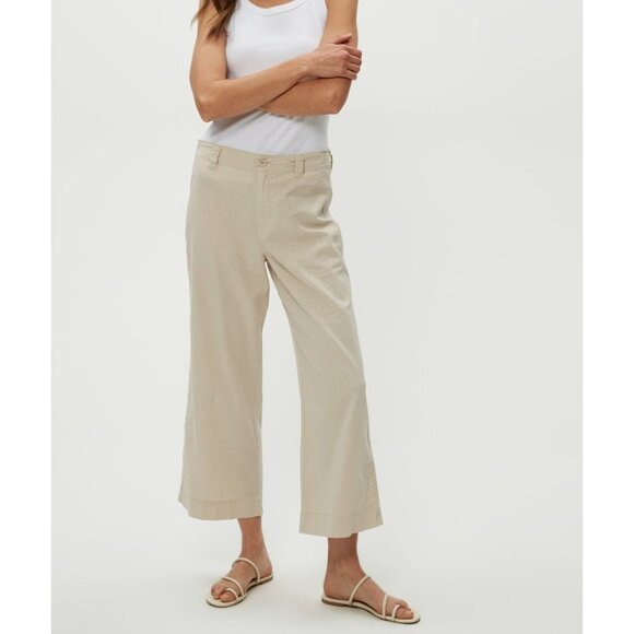 NWT Michael Stars Geraldine Linen Straight Leg Pants Windchime Size XS - Picture 1 of 5